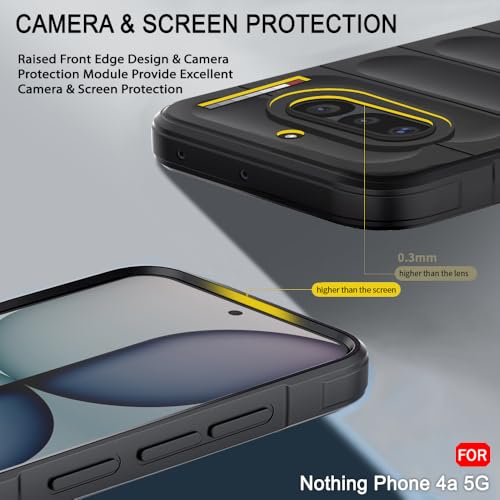 Image of TheGiftKart Liquid Silicon Back Cover Case for Nothing Phone 4a 5G | ShockProof Military Grade Protection | Micro-Fibre Cloth On Inner Side | Anti-Slip Grip Back Case for Nothing Phone 4a (TPU, Black)