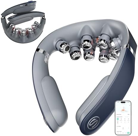 SKG Foldable Neck Massager, Cordless 9D with Heat & Vibration, G7 PRO FOLD