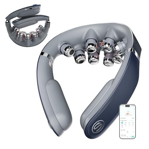 SKG G7 Pro Fold Neck Massager for Pain Relief Deep Tissue Vibration Cordless Travel Massager,Foldable Neck Massager for Office Home Car Gifts for Men