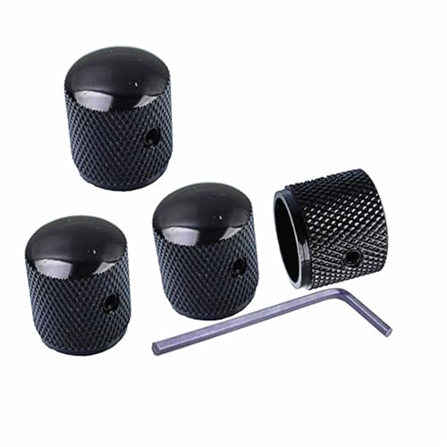 QIEIEI 4Pcs Metal Guitar Control Knobs Metal Texture Suitable for Volumes and Tone Adjustment On Electric Guitars and Basses