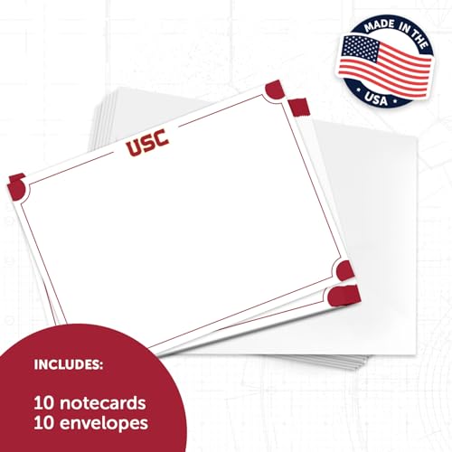 Image of Desert Cactus USC 10 Pack Notecards University of Southern California Trojans Stationery Cardstock Includes Envelopes Memo Party Thank You (Notecard 4b)