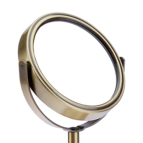 Amazon Brand - Solimo Table-Top Mirror, Round, Gold - Image 3