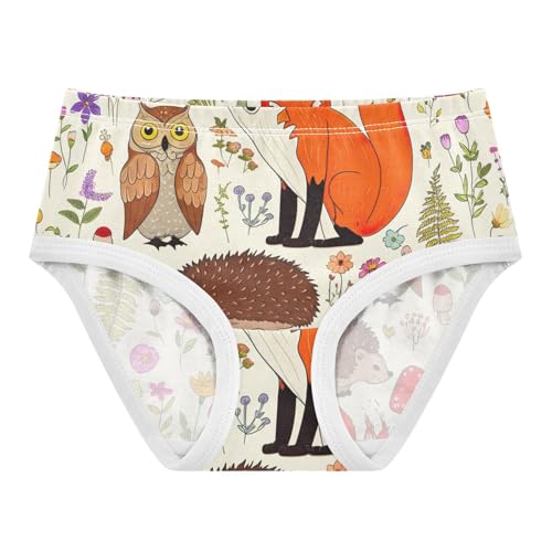 Cotton Toddler Girls Underwear Cute Animals Fox Beige Panties Little Girl Durable Underpants Briefs 2t