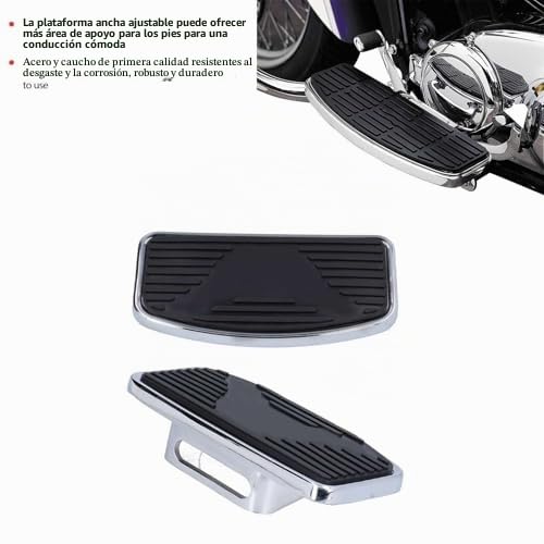 Aramox estribos traseros para motocicleta, reposapiés para ATV, estriberas traseras para pasajero, para plataforma de motocicleta, kit de pedales, acero de metal pesado + ajuste de goma para VTX1300 V