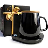 Coffee Mug Warmer with Cup Set: 2026 Valentine's Day Gifts for Coffee Lover - Electric Coffee Warmer for Desk with Adjustable Temperature