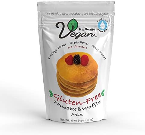 It's Really Vegan Gluten Free Pancake & Waffle Mix | Dairy Free, Egg Free, and Soy Free Mix Pancake Waffle | Serving Size 1/3 Cup Mix (40g) (Gluten Free)