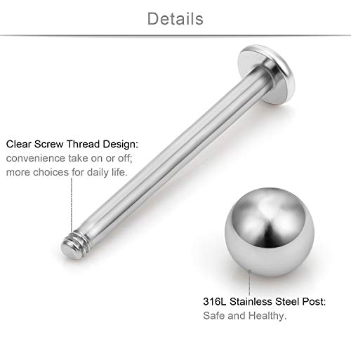 SCERRING 18-30PCS 14g Stainless Steel Balls Labret Monroe Lip Cheek Tragus Cartilage Helix Earring Ring Body Piercing Jewelry 8-16mm2