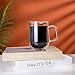 Double Walled Glass Coffee Mugs 16 OZ, Borosilicate Glass Coffee Cups Set of 2 with Spoons, Insulated Clear Coffee Mug for Hot Beverages, Cappuccino, Latte, Tea Bag.