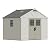 Devoko 10x8 FT Resin Outdoor Storage Shed with Floor, Plastic Tool Garden Shed with Windows & Lockable Door, Outside Large Storage Shed for Patio Backyard Lawn, Beige