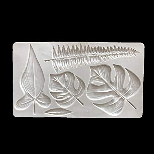 Molde de silicona para decorar pasteles hojas tropicales miniatura 3