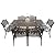 PATIO-IN 7 Piece Outdoor Dining Set, Cast Aluminum Patio Dining Set for 6 Person, Patio Furniture Set with 59" Rectangle Patio Table(2.56" Umbrella Hole) and 6 Chairs