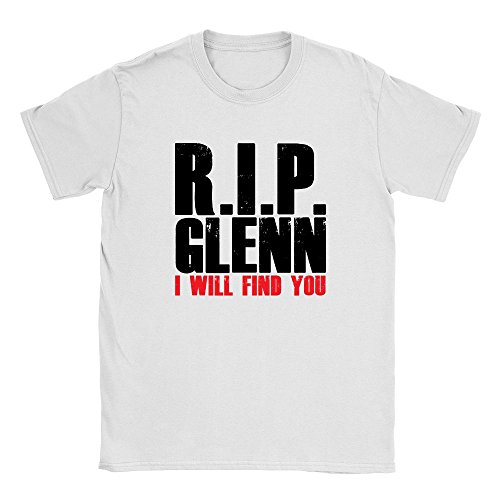 Image of RIP Glenn Mens T-Shirt Medium White Walking Dead Quote TV Show Gift Top