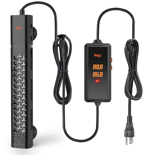 hygger 300w Aquarium Heater Fish Tank Heater with Intelligent Temperature Control Over-Temperature Protection and Automatic Power-Off When Leaving Water for 40-75 Gallon Tanks