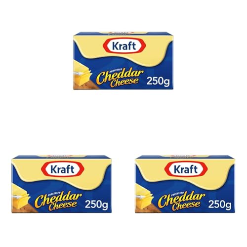 Image of Kraft Processed Cheddar Cheese, 250 g (Pack of 3)