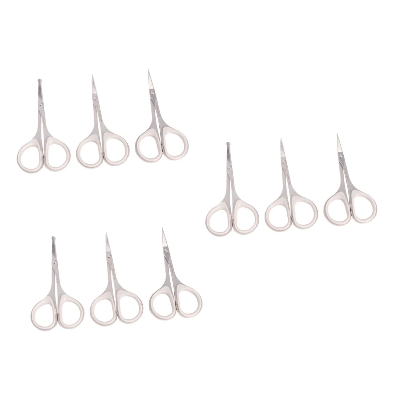 Healeved 9piezas Tijeras Inoxidable Para Recorte De Facial Incluye Tijeras De Ceja Recortadora De Nasal y Curvas Cuidado Personal Seguro y