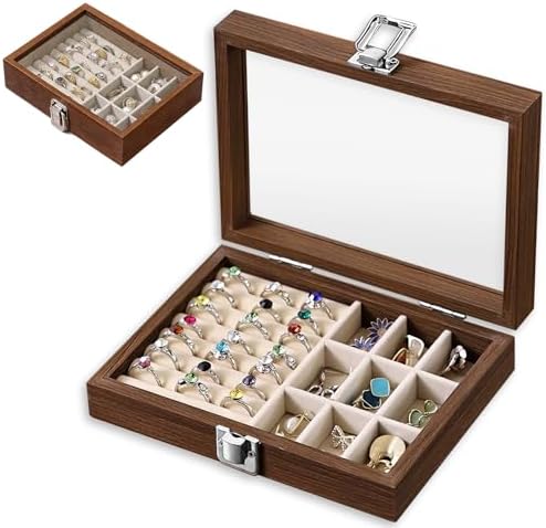 Caja Joyero de Madera, Joyero Pendientes, Joyeros Mujer Organizad...