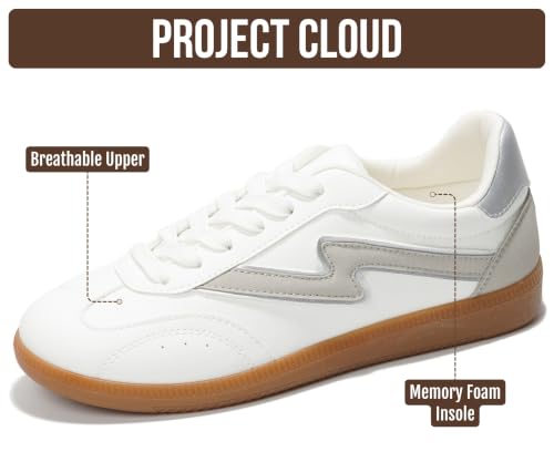 Image of Project Cloud Non-Slip Fashion Sneakers for Women, Lace-Up Shoes