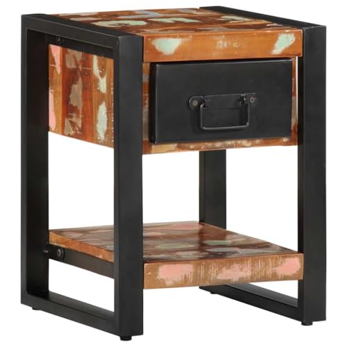 Table de chevet multicolore en bois de manguier pour sublimer votre chambre bohème