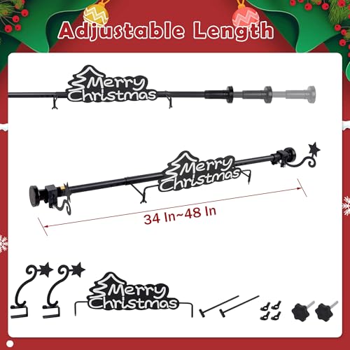 ATDAWN Haustür Girlande Aufhänger, Einzeltür Girlande Aufhänger, Weihnachtstür Dekor, Weihnachtsgirlande Aufhänger, Einstellbare Breiten, Keine Nägel oder Schrauben - Keine Schäden an Ihrer Tür