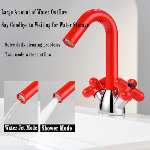 Robinet de lavabo en laiton rouge rétractable pour laver les cheveux - 3