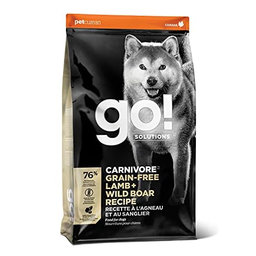 Go! Solutions Carnivore Lamb + Wild Boar Grain-Free Dry Dog Food, Our Highest-Protein Kibble Made with Real Meat, Pumpkin & Probiotics for Good Digestion, for Puppies, Adults & Seniors, 22 lb Bag