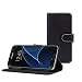 Snugg PU Leather Wallet Case for Samsung Galaxy S7 Edge - Black