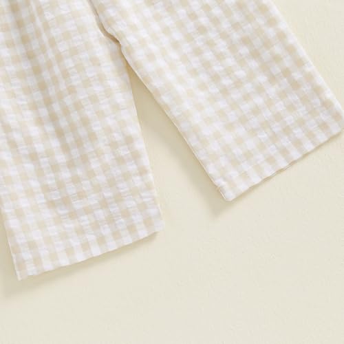 Infant Kids Summer Clothes Toddler Baby Girl Romper Jumpsuit Overall Pants Plaid Sleeveless Ruffle Halter One Piece Outfit4