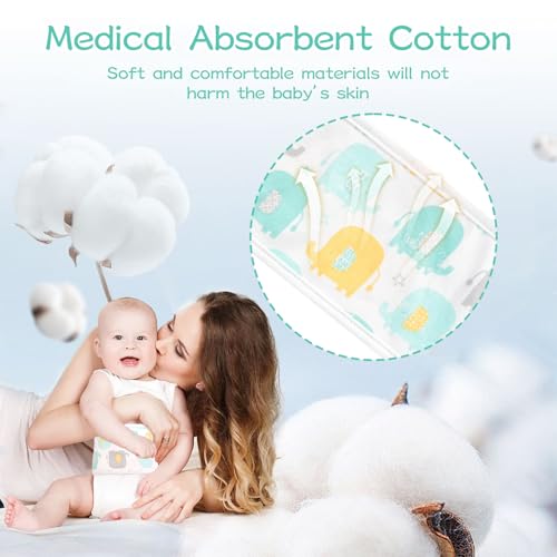 Image of 4 Pack Baby Umbilical Cord Belly Band, Soft Cotton Adjustable Newborn Navel Wrap, Cartoon Elephant Baby Tummy Protector for 0-12 Months, Infant Gift