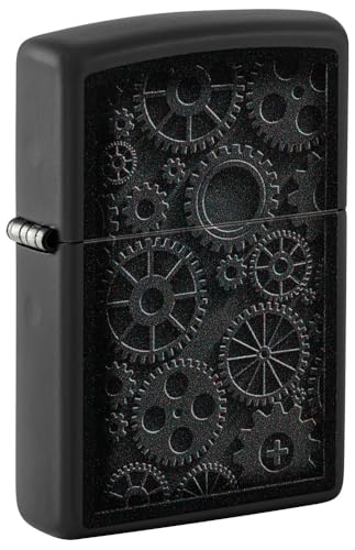 Image of Zippo Steampunk Design Black Matte,Windproof Pocket Lighter, Refillable, (BIS Certified)