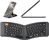 ProtoArc Ergonomic Foldable Keyboard, XK03 Split Folding Bluetooth Keyboard, Ultra Slim, Portable, for iPad, iPhone, Tablet, Laptop, PC - Gray