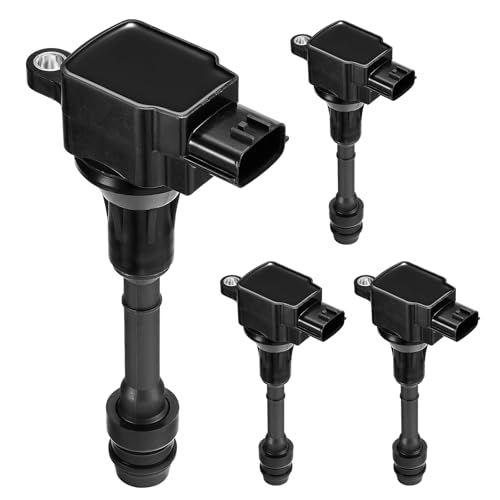 Image of Set of 4 Ignition Coil Pack UF350 Compatible with Nissan Altima Sentra X-Trail XTrail 2.5L L4 2002 2003 2004 2005 2006 2007 Replaces C1398 5C1395 22448-8H315 22448-8H310 22448-8H300 uf-350