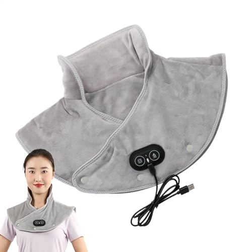 Cojín eléctrico con calefacción eléctrica | Almohadilla térmica para el cuello con masajeador y 3 ajustes de calor - Envoltura de masaje vibratorio, almohadilla térmica rápida para la