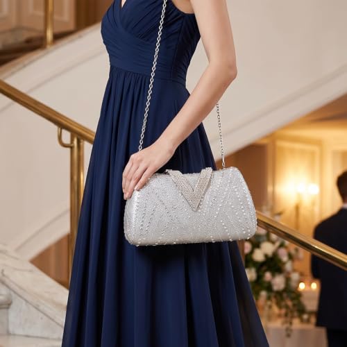 Image of SH Clutch Purse Rhinestone Clutch Purses for Women Glitter Prom Purse