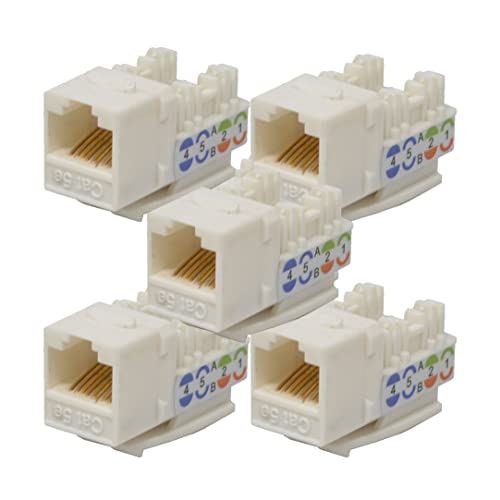 Pack 5 Keystone Jacks Cat5e RJ45 Blanco miniatura 1