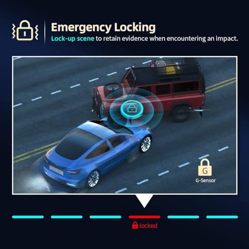 Image of 10 inch IPS Touch Screen Mirror 4K Dash Cam for Car with Dual Camera Recording Front and Rear | WiFi | GPS | Night Vision | Parking Assistance | G-Sensor | Loop Recording Dashboard Camera