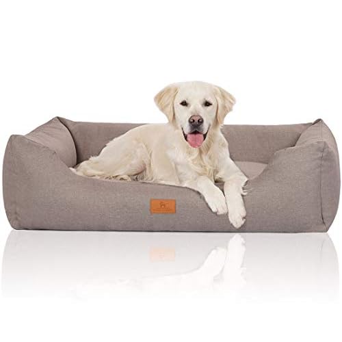 Knuffelwuff 14097-008 Hundebett Hundekörbchen Hundesofa Hundekissen Hundekorb Bezug Waschbar Lotte Xl Lichtgrau