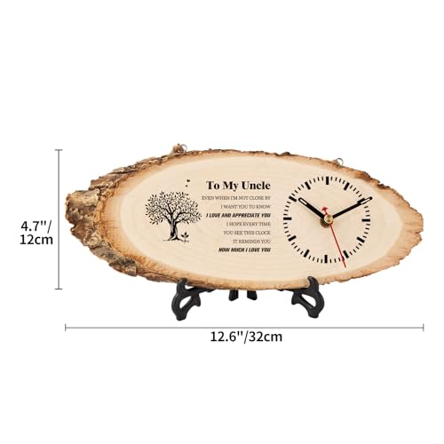 Reloj de pared de madera analógico estilo rústico miniatura 3