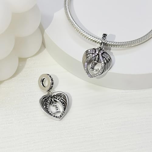 Abalorio de plata de ley 925 con inicial y circonitas para pulseras Pandora 2