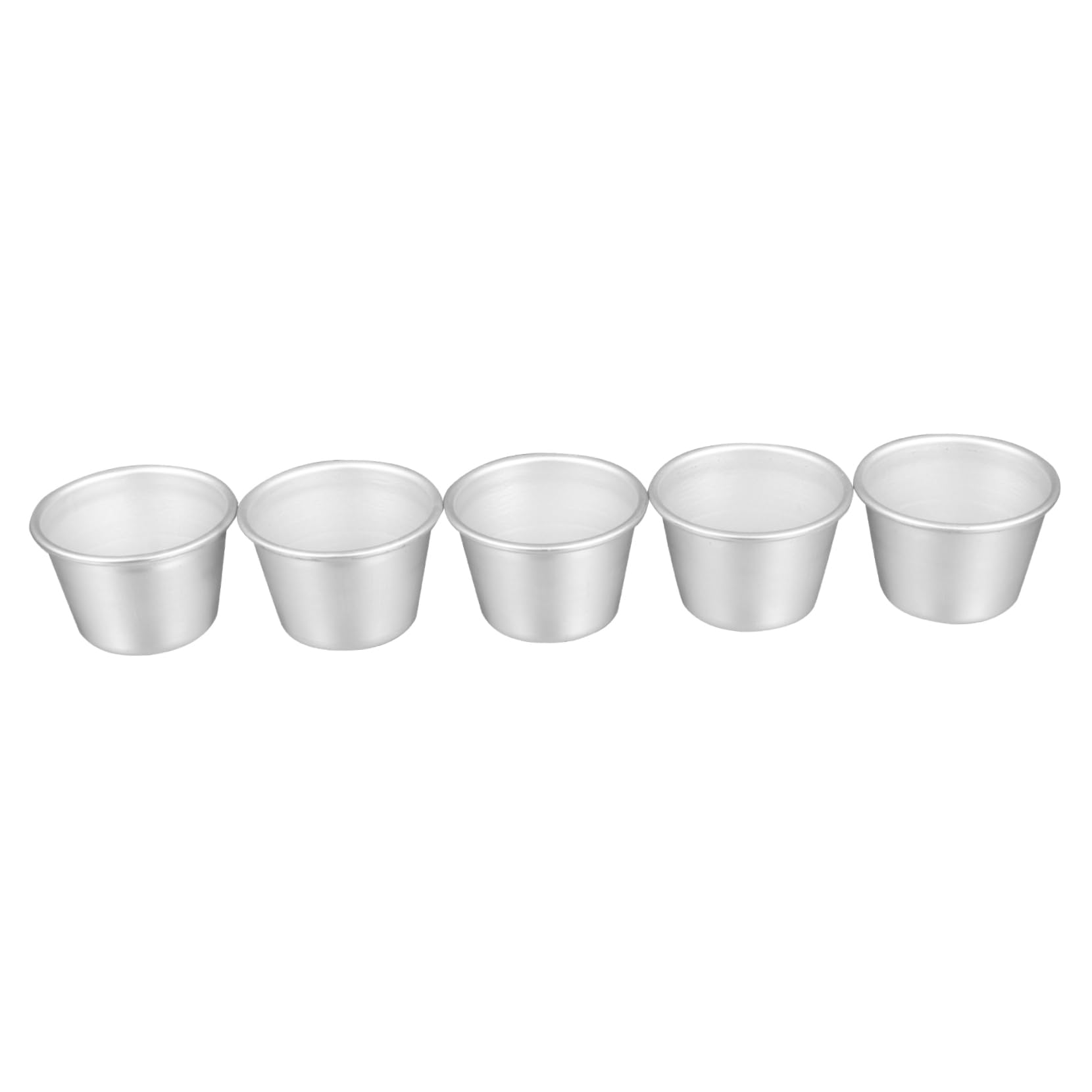 CIYODO 5pcs Non Stick Round Aluminum Alloy Baking Molds Reusable Cake and Pudding Trays for DIY Baking Easy Release and for Creative Desserts