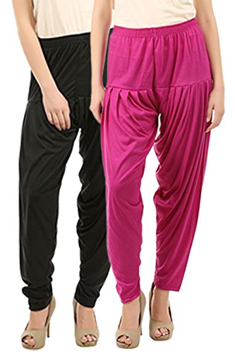 Image of Buy That Trendz Womens Patiala Pants Combo Pack of 2 Viscose Dhoti Patiyala Salwar Harem Bottoms Pants