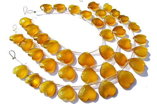 Perles de calcédoine naturelle en coeur pour créer vos bijoux d'été et colliers bohèmes