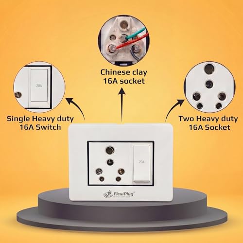 Image of Electric Extension Board - Single 16A with Switch and Heavy Duty 5 Meter Wire (White) (16 /16 10M)