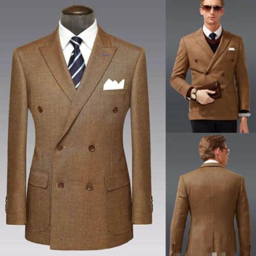 Men's Suit Blazer Speech Peak Lapel Double Breasted Buttons Tuxedos Jacket Uniform2