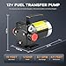 12V Fuel Transfer Pump, 3.7 GPM Portable Electric Fuel Pump, Diesel Kerosene Oil Transfer Pump for Car Truck Trailer Boat with Fuel Hoses & Nozzle