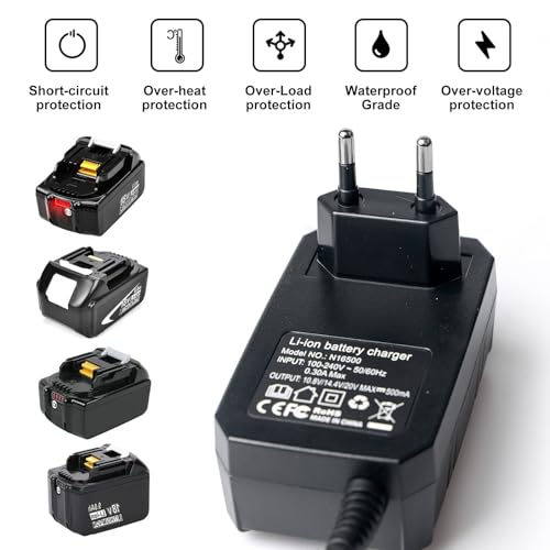 Ladegerät Lithium 18V/20V, 18V Ladegerät für Black und Decker Akku, Ladegerät Kompatibel mit Black & Decker, BL2018 BL2018-XJ BL1518 LBXR20-OPE LBXR20 LB20 LBX20 LBX4020 LB2X4020 LBXR2020-OPE BL1514