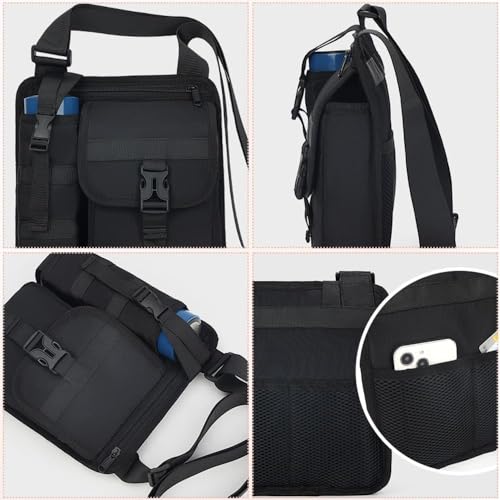 Image of Pekos Shoulder Bags with Water Bottle Holder | Crossbody Water Bottle Holder Pouch Bags, Sling Bag Crossbody Backpack | Hiking Daypack Shoulder Chest Bag for Hiking Walking Travel (1 Psc Multicolor)