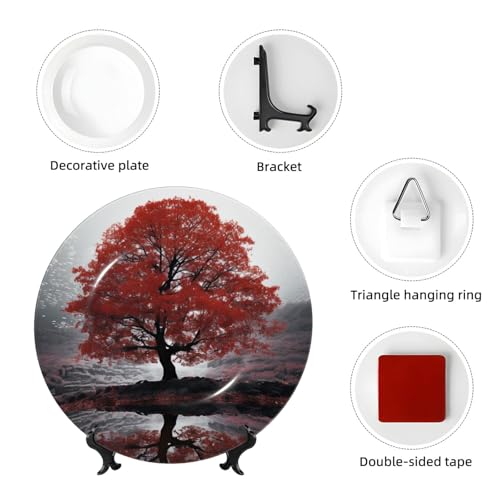 Assiette décorative en porcelaine anglaise artisanale 17,8 cm avec support