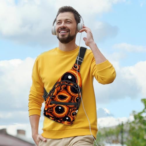 Mochila cruzada de ojo para Halloween con correa ajustable 6