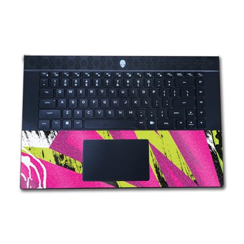 Image of Glossy Glitter Laptop Skin Compatible with Alienware M16 R2 (2024) - Grunge Magenta - Premium 3M Vinyl Protective Wrap Decal Cover - Easy to Apply | Crafted in The USA by MightySkins
