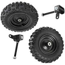 4.10-6 Flat Free Go Kart Wheels and Tires with 12mm Steering Knuckles Spindles, Front Wheel Assembly for 50cc-125cc Go Kart, ATV, Drift Trike, Buggy, Dolly, Wheelbarrow, Scooter